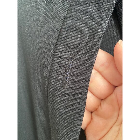 Black Button-Up Cardigan Sweater With Polo Collar Women's Size M - Picture 5 of 5